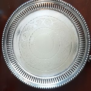 Silver plate footed Salver